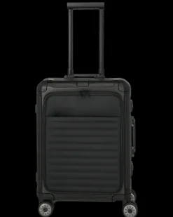 Travelite Spinner (4 Wheel) | Aluminium Luggage-Next Spinner (4 wheels) 55cm with Front Pocket - Black