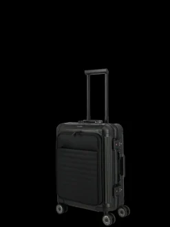 Travelite Spinner (4 Wheel) | Aluminium Luggage-Next Spinner (4 wheels) 55cm with Front Pocket - Black