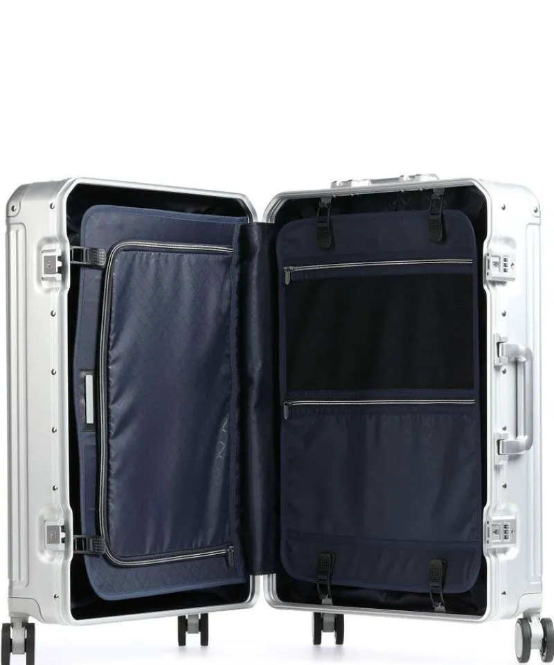Travelite Spinner (4 Wheel) | Aluminium Luggage-Next Spinner (4 wheels) 67cm - Silver