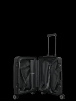 Travelite Spinner (4 Wheel) | Aluminium Luggage-Next Spinner (4 wheels) 55cm with Front Pocket - Black