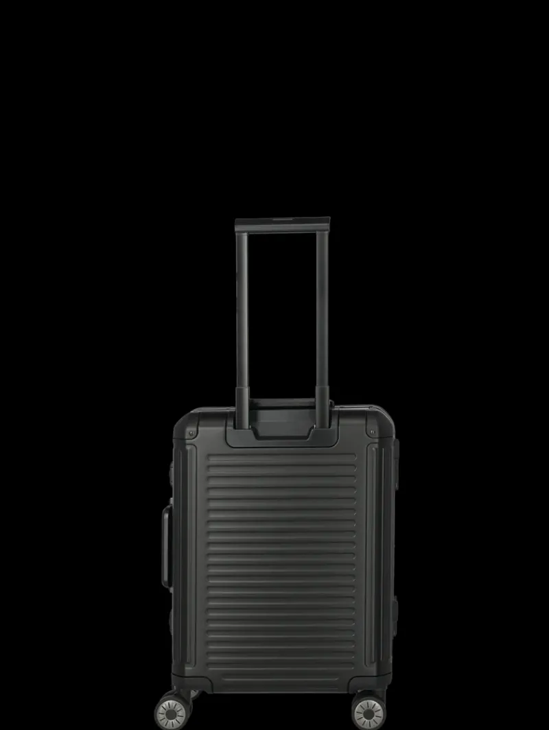 Travelite Spinner (4 Wheel) | Aluminium Luggage-Next Spinner (4 wheels) 55cm with Front Pocket - Black
