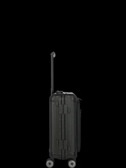 Travelite Spinner (4 Wheel) | Aluminium Luggage-Next Spinner (4 wheels) 55cm with Front Pocket - Black