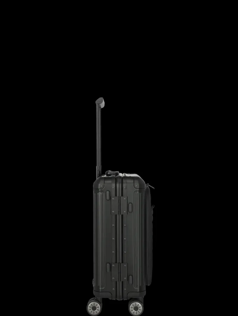 Travelite Spinner (4 Wheel) | Aluminium Luggage-Next Spinner (4 wheels) 55cm with Front Pocket - Black