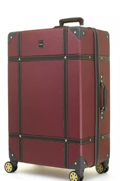 Rock Spinner (4 Wheel) | Hardside Luggage-Vintage Large Suitcase - Burgundy