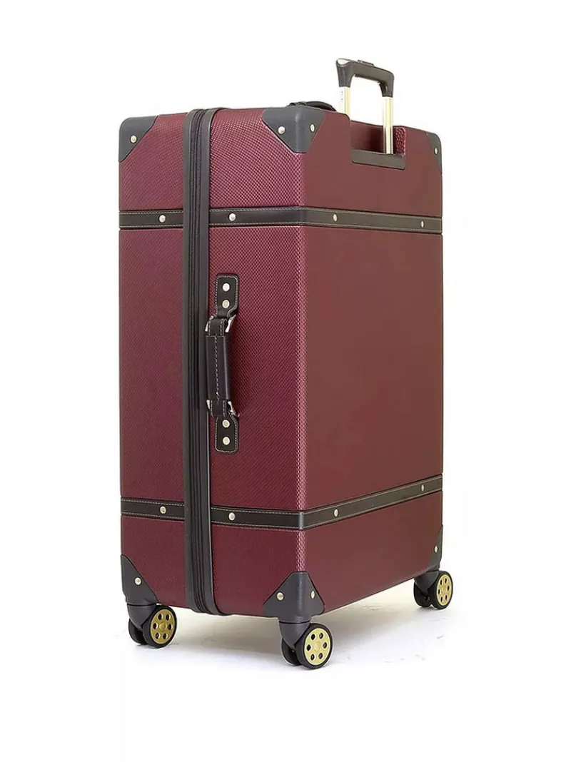 Rock Spinner (4 Wheel) | Hardside Luggage-Vintage Large Suitcase - Burgundy