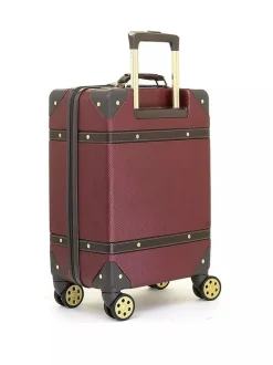 Rock Spinner (4 Wheel) | Hardside Luggage-Vintage Small Suitcase - Burgundy